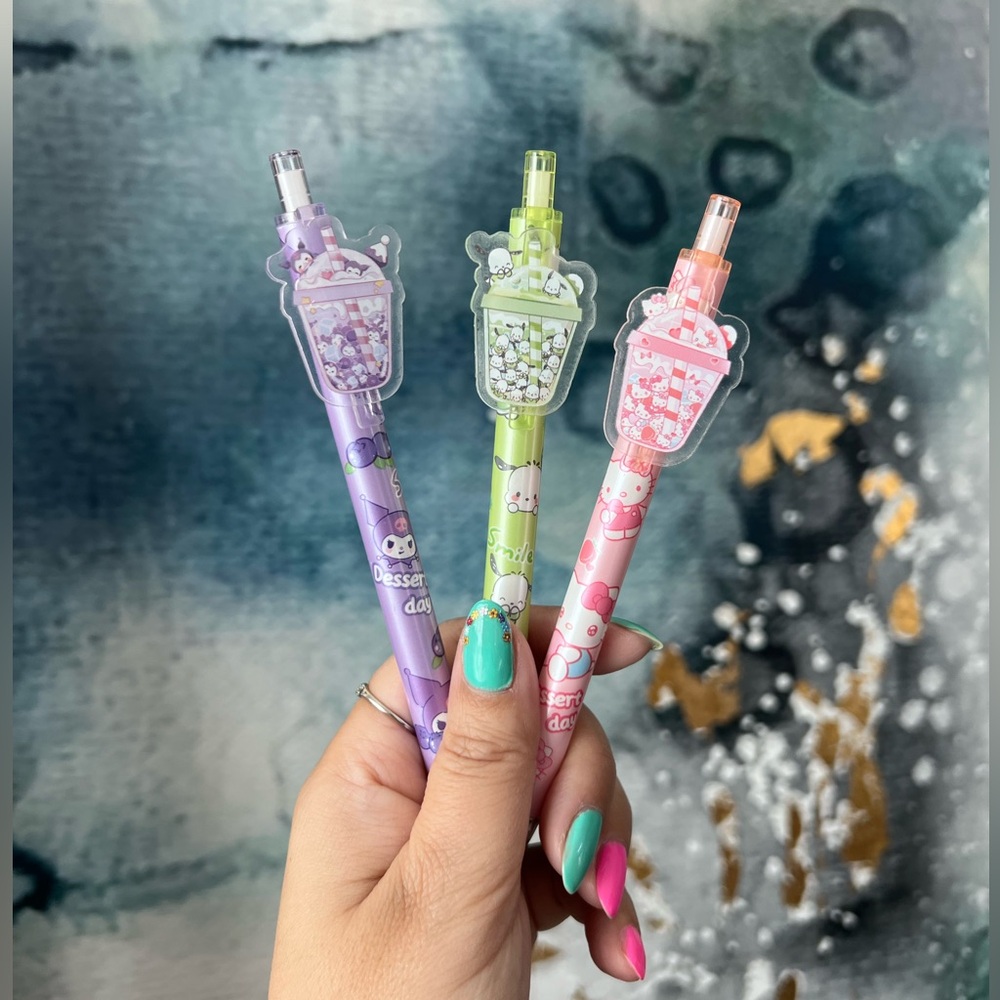 Sanrio Friends Boba pens -set of 3